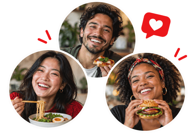 Food lovers sharing their favorite meals